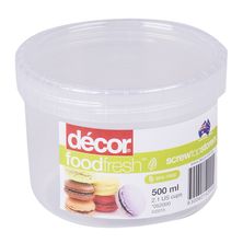 STORER ROUND 500ML SCREW TOP LID, DECOR