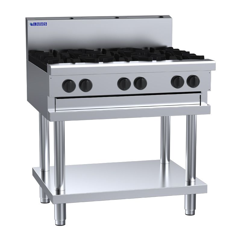 COOKTOP 6 BURNER W/SHELF 900MM GAS, LUUS