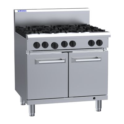 6 BURNER GAS RANGE 900MM, LUUS PROF