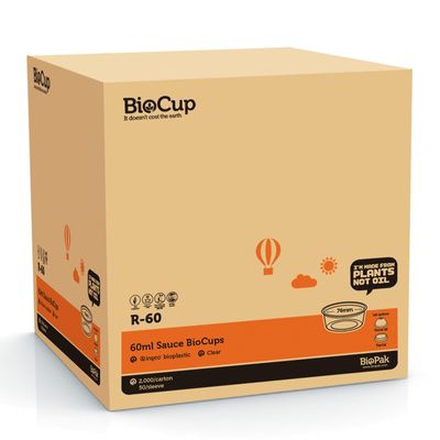 SAUCE CUP 60ML CLEAR, BIOPAK