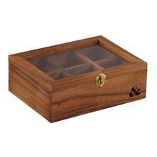 TEA BOX ACACIA 25X18.5X9CM, LEAF&BEAN