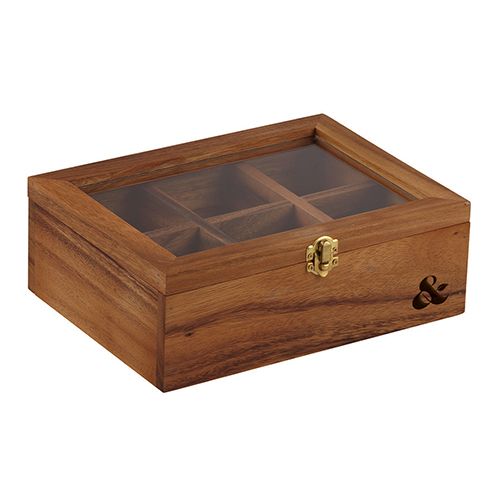 TEA BOX ACACIA 25X18.5X9CM, LEAF&BEAN