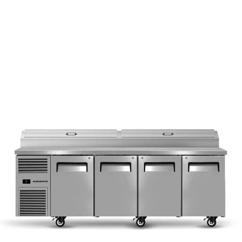 PIZZA PREP FRIDGE 4 DOOR SOLID, SKOPE