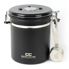 COFFEE CANISTER MED BLK, COFFEE CULTURE