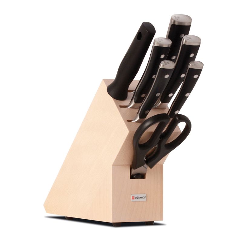 KNIFE BLOCK 8PCE, WUSTHOF IKON BLACK