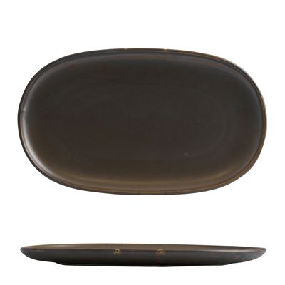 PLATE OVAL EARTH 355X215MM, MODA