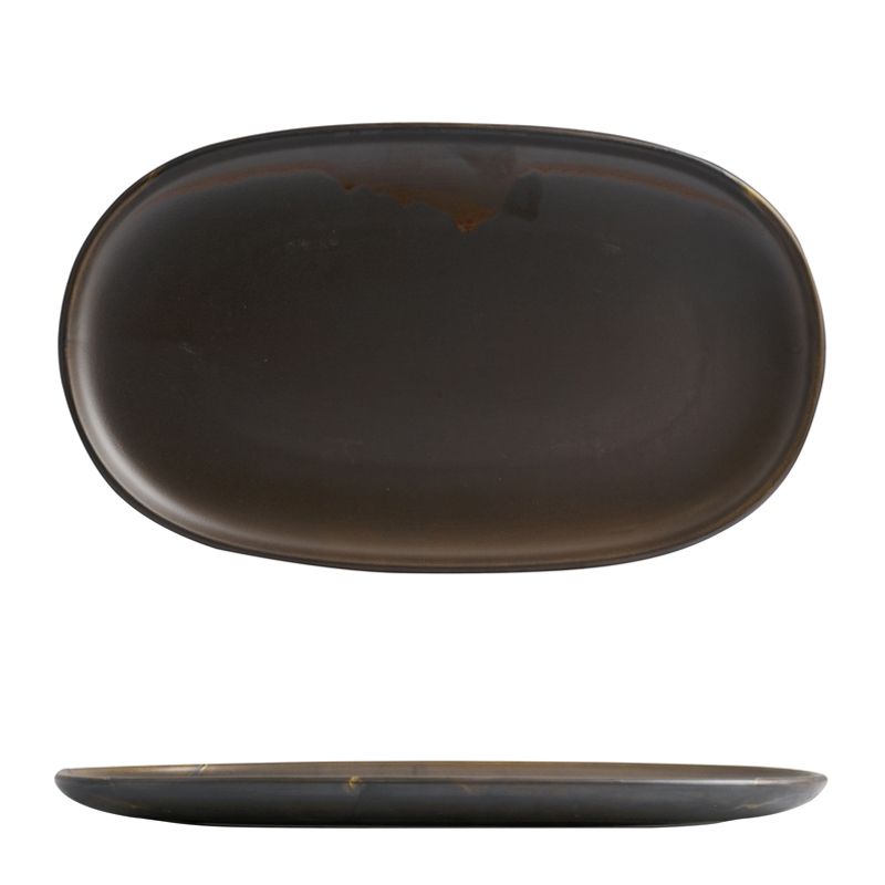 PLATE OVAL RUST 305X180MM, MODA