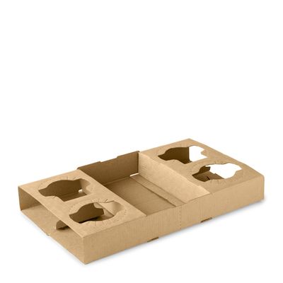 COFFEE TRAY 4 CUP PAPER 25PCES, BIOPAK
