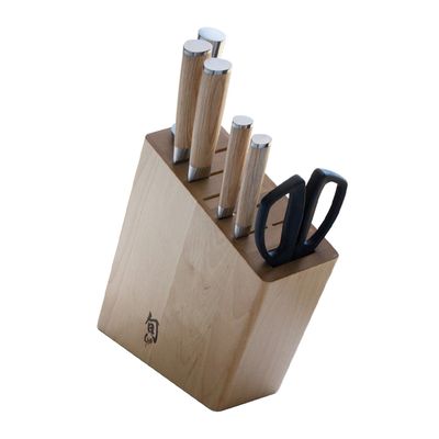 KNIFE BLOCK 7PCE CLASSIC WHT BIRCH, SHUN