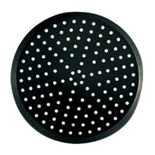 PIZZA TRAY 10IN W/HOLES BLACK STEEL