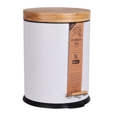 BIN RUBBISH WHITE 5L, ECO BASICS