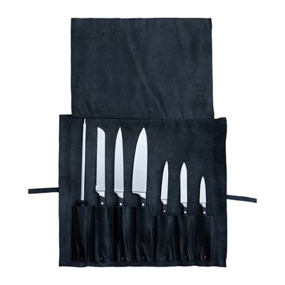 KNIFE ROLL 7 POCKET BLACK LEATHER, AXIL