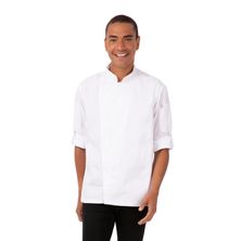 CHEF JACKET WHITE ZIPPER L/SL-L-HARTFORD