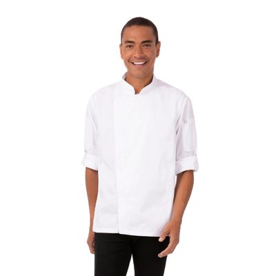 HARTFORD CHEF JACKET WHITE ZIPPER L/XSL