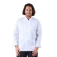 CHEF JACKET WHT ZIPPER L/SL-XS-HARTFORD