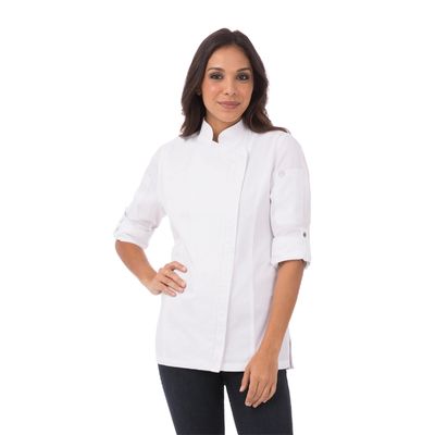 CHEF JACKET WHT WOMENS L/SL-L-HARTFORD