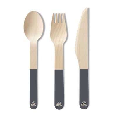 CUTLERY WOOD GREY, ECO SOULIFE 24PCES