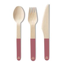 CUTLERY WOOD PINK, ECO SOULIFE 24PCES