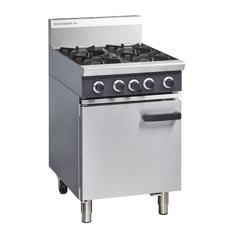 RANGE GAS 4 BURNER W-/STATIC OVEN, COBRA