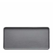 PLATE GRY/BLK 25X12CM MELAMINE COUCOU