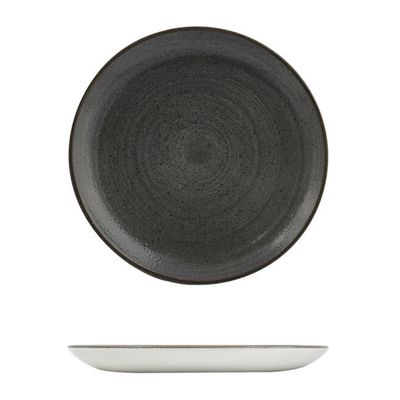 PLATE COUPE BLACK 217MM, STONECAST RAW