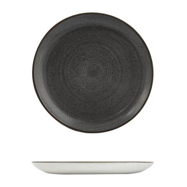 PLATE COUPE BLACK 217MM, STONECAST RAW