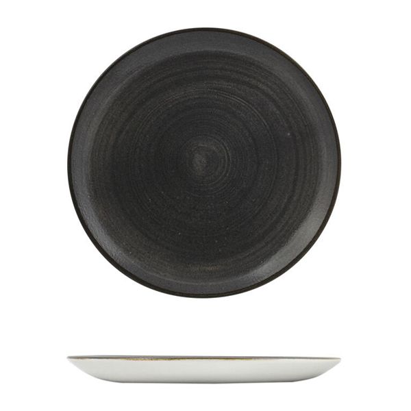 PLATE COUPE BLACK 260MM, STONECAST RAW