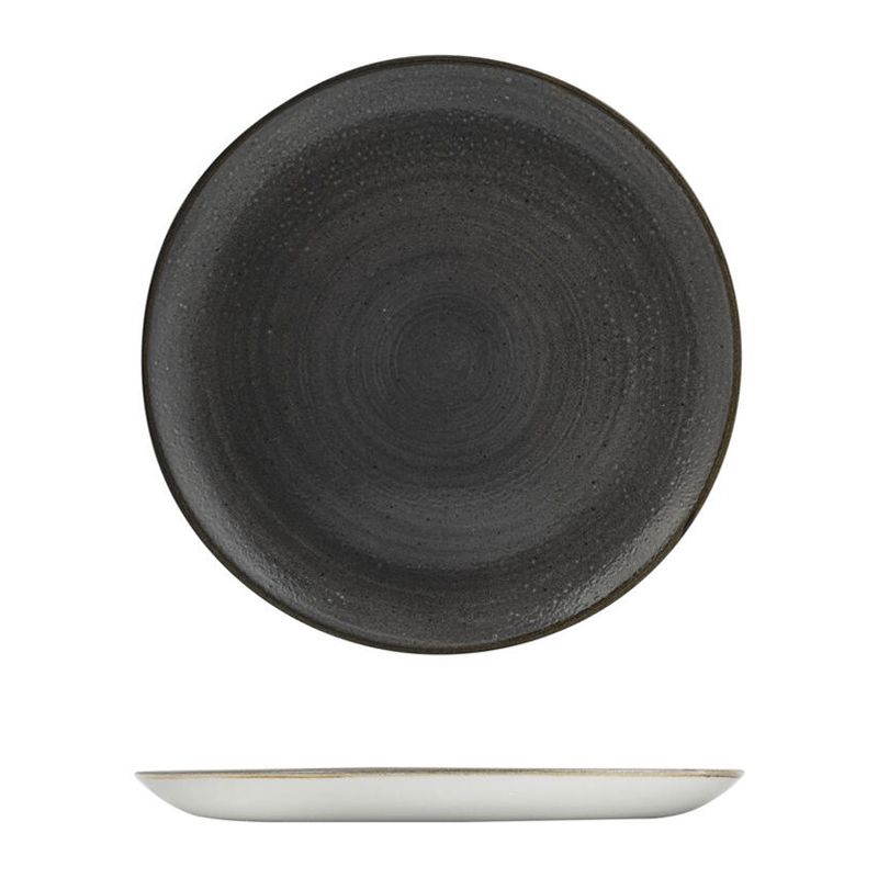 PLATE COUPE BLACK 290MM, STONECAST RAW