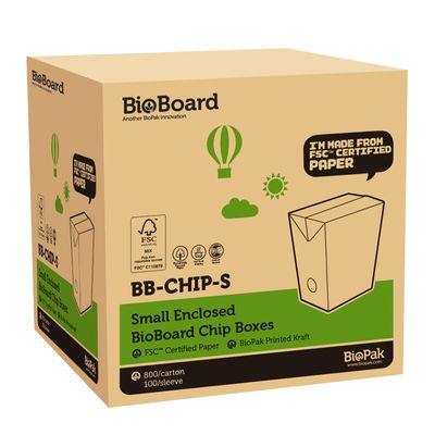 CHIP BOX SMALL BROWN, BIOPAK