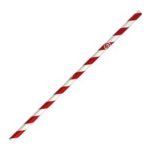 STRAW PAPER RED STRIPE, BIOPAK 250PCES