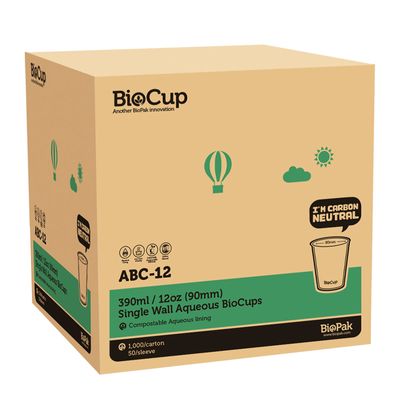 CUP 12OZ AQUEOUS, BIOPAK 1000CTN