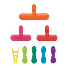 BAG CLIPS SET8 ASSORT RAINBOW KIKKERLAND