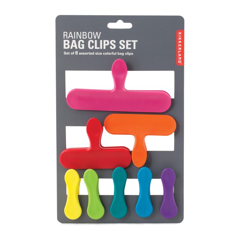 BAG CLIPS SET8 ASSORT RAINBOW KIKKERLAND