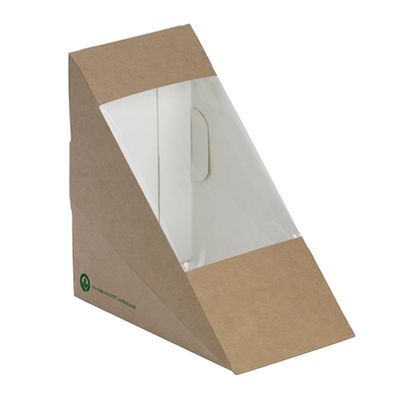 MEDIUM SANDWICH WEDGE WITH WINDOW, BIOPAK