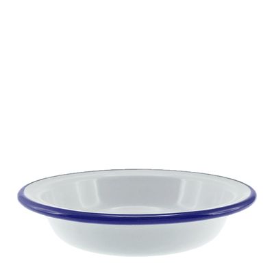 Falcon Enamelware Serving Tray - White Blue Rim