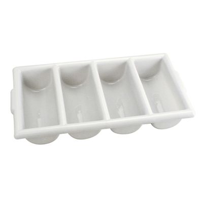 CUTLERY BOX 4 COMP WHITE