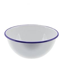 BOWL WHT/BLUE RIM 16X5.5CM ENAMEL,FALCON