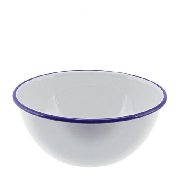 BOWL WHT/BLUE RIM 16X5.5CM ENAMEL,FALCON