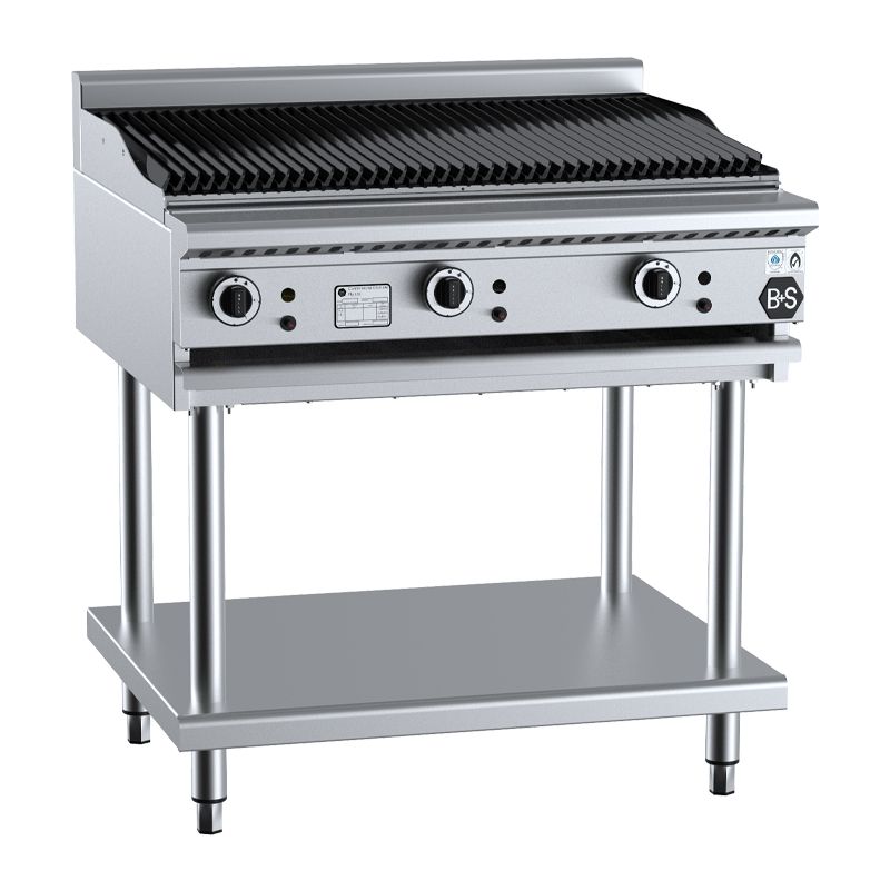 CHAR BROILER 900MM WITH STAND, B+S BLACK