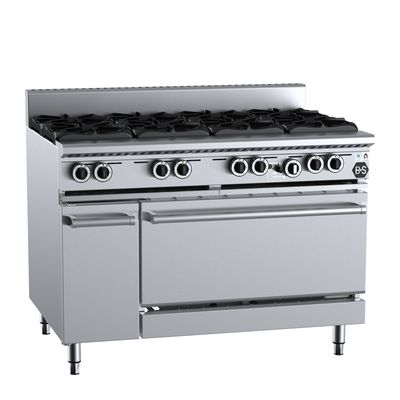 OVEN GAS 8 BURNER, B+S BLACK