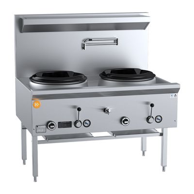 WOK TABLE GAS WATERLESS TWO HOLE, B+S K+