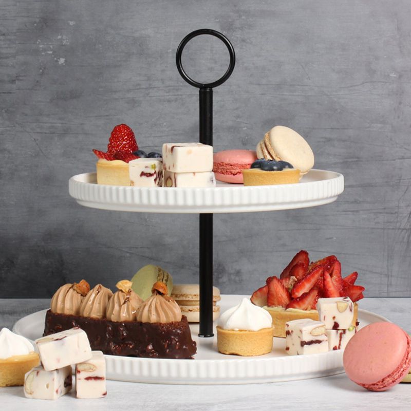 CAKE STAND 2 TIER WHITE, GABEL & TELLER