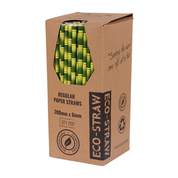 STRAW PAPER BAMBOO 205MM, 250PK