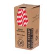 PAPER STRAW RED/WHITE STRIPED 205MM, AUSTRAW