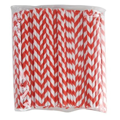 STRAW PAPER RED/WHITE 200MM, 250PCS