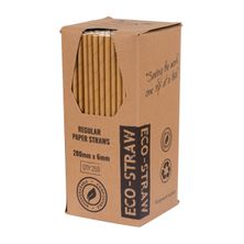 STRAW PAPER KRAFT BROWN 200MM, 250PK
