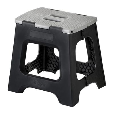 STOOL FOLDABLE BLACK/GREY 32CM, VIGAR