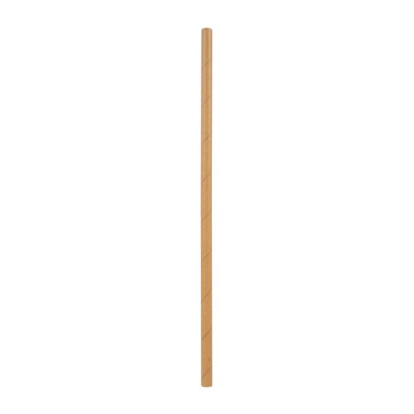 STRAW PAPER KRAFT BROWN 200MM, 2500CTN