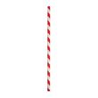 PAPER STRAW RED/WHITE STRIPED 205MM, AUSTRAW