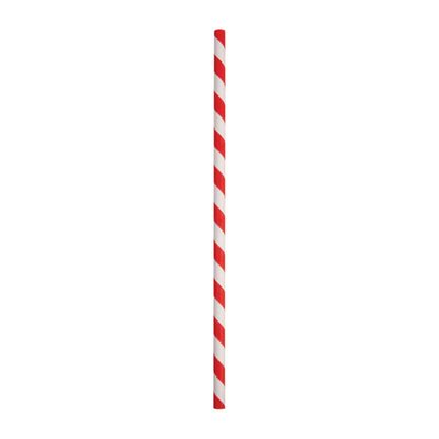 STRAW PAPER RED/WHITE 200MM, 2500CTN